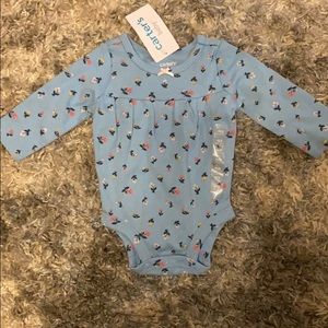 Caters newborn long sleeve floral onesie